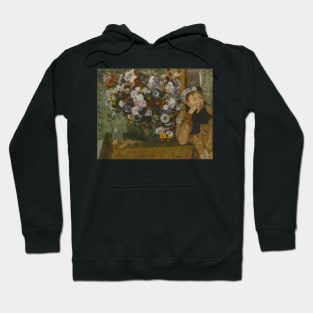 A Woman Seated beside a Vase of Flowers by Edgar Degas Hoodie